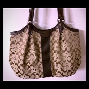 Coach signature canvas tote bag - brown coloe